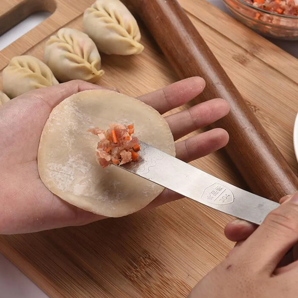 

4Pcs Heavy Duty Stainless Steel Fillings Spoon Dumpling Making Tool for Scoop Mix Press Dough Ravioli Wonton Empanada Kitchen