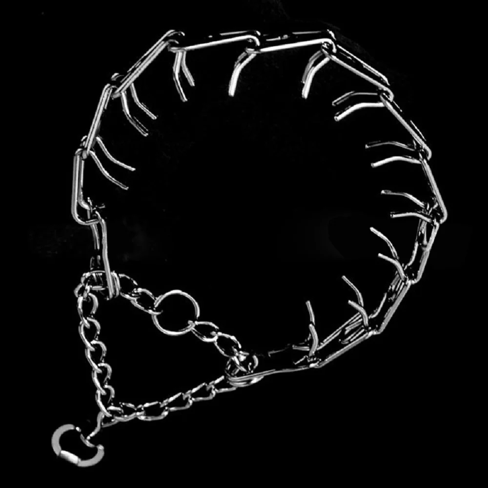 45/50/55/60cm verstellbare Hunde training Halsband Kette Haustier versorgung Metall Stahl zinken Prise Choke profession elle Hunde training Lieferungen – Detail 6