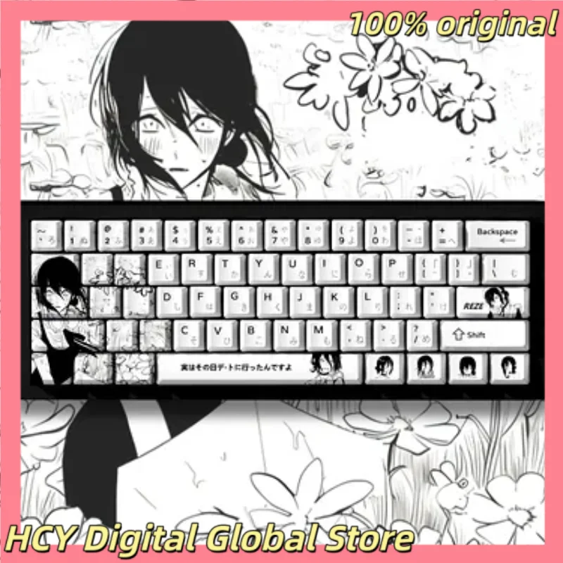 Original Reze Theme Anime Keycap Mechanical Keyboard PBT Customized Cute Keycap PC Game Keyboard Accessories Gift Collection