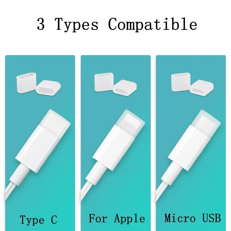 1/5/10pcs Reusable Clear USB Cover Protector For USB-A/Type C/Micro/IOS Cable Charging Port Protective Caps Dustproof Stopper