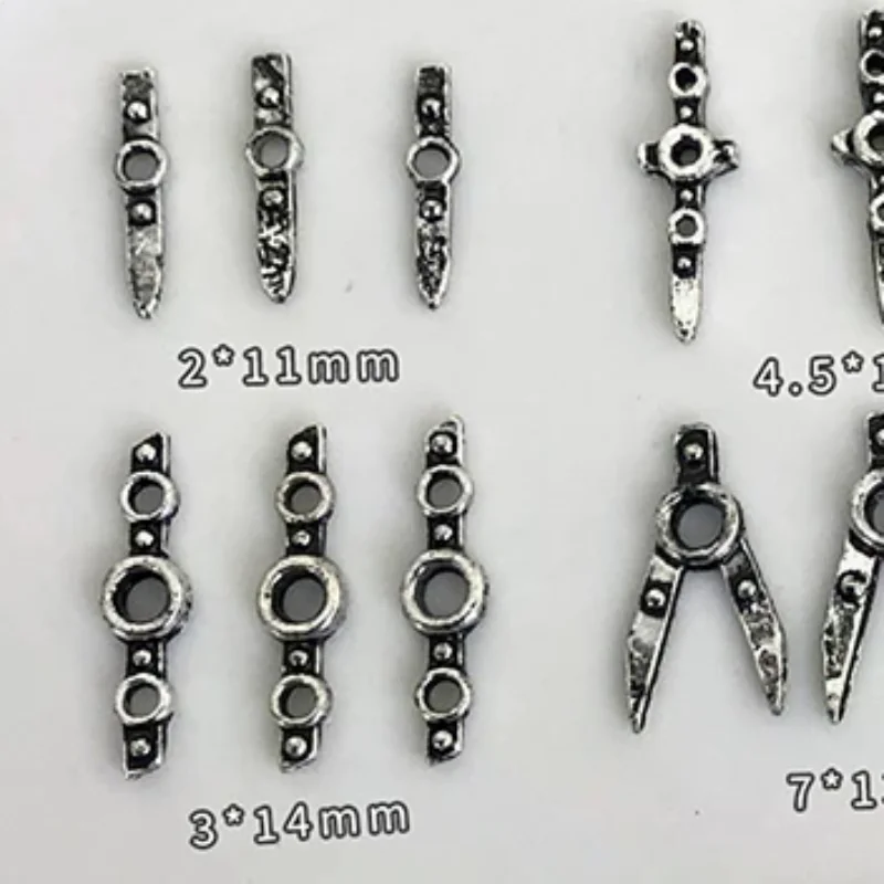 10PCS Punk-style Heavy Metal Rock Nail Art Charms Alloy Accessories For Retro Nails Decoration Manicure Supplies