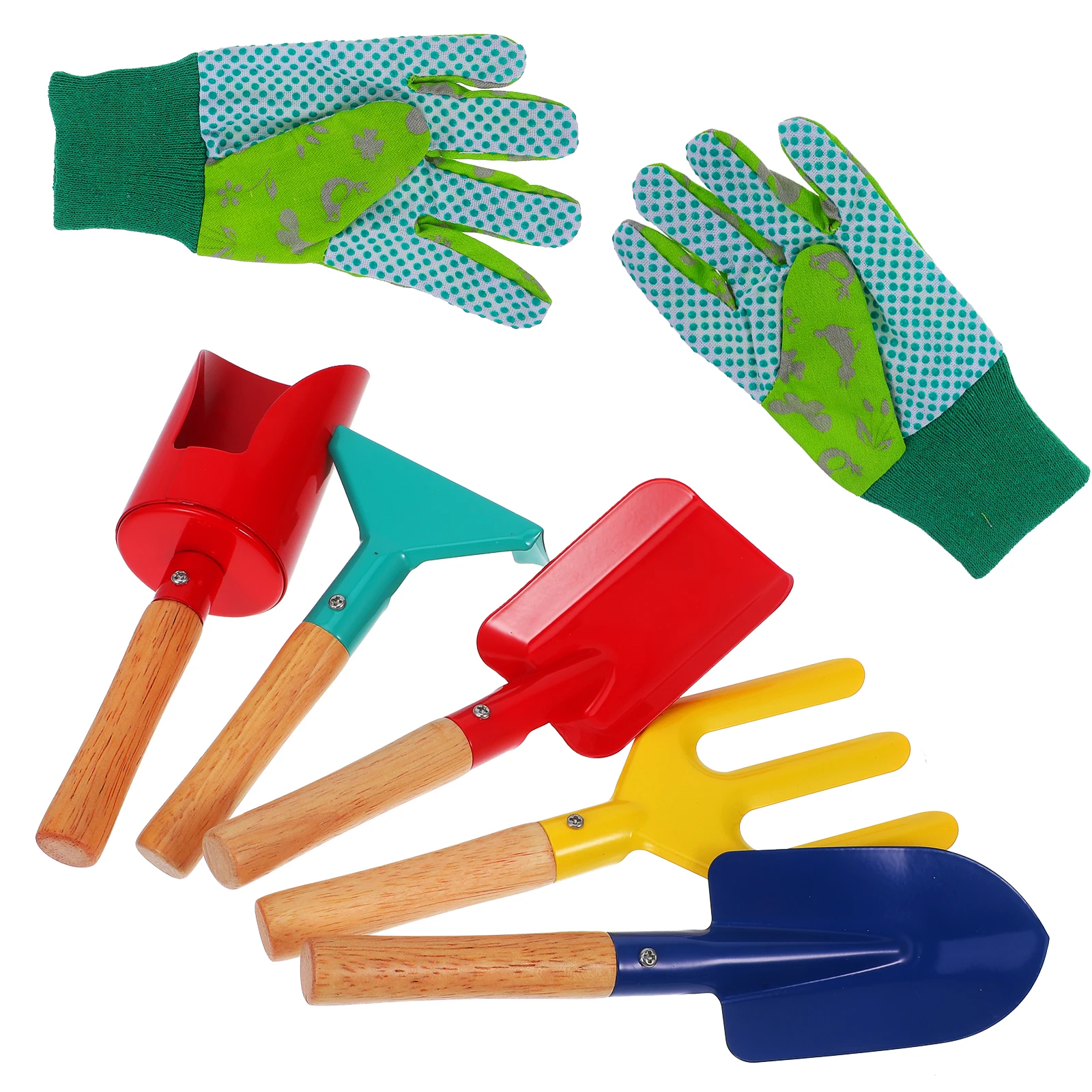 

1 Set Of 'S Gardening Tools Set Wood Handle Metal Trowel Shovel Rake For Digging Transplanting Soil Loosening Cultivator