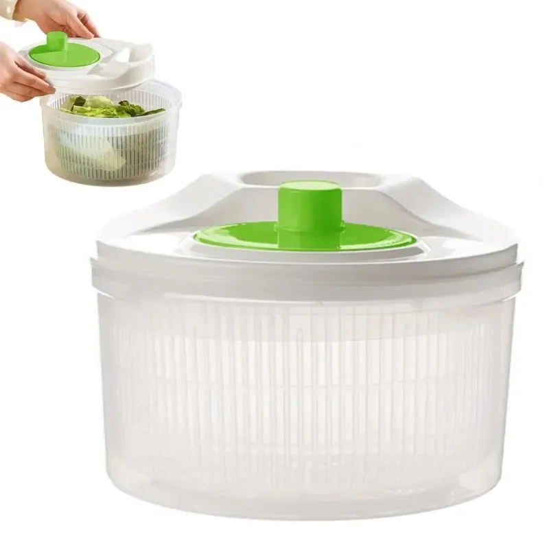 

Salad Spinner Vegetable Dryer Large Capacity Vegetable Dehydrator Manual Vegetable Salad Spinner Drain Basket for Washing Greens