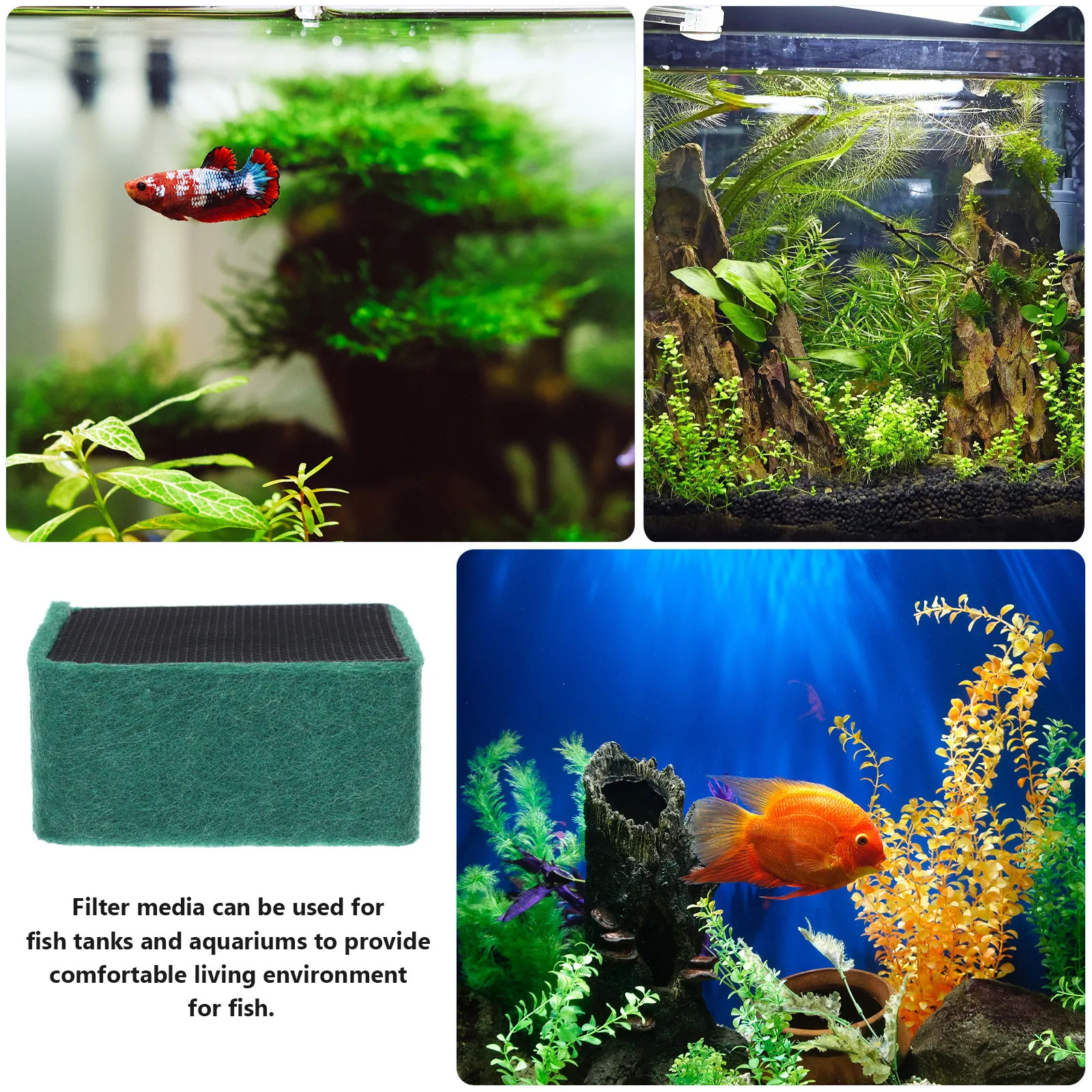 

2Pcs Reusable Aquarium Filter Cubes Compact Filtering Media for Fish Tank Water Purification Small Aquarium Filter with