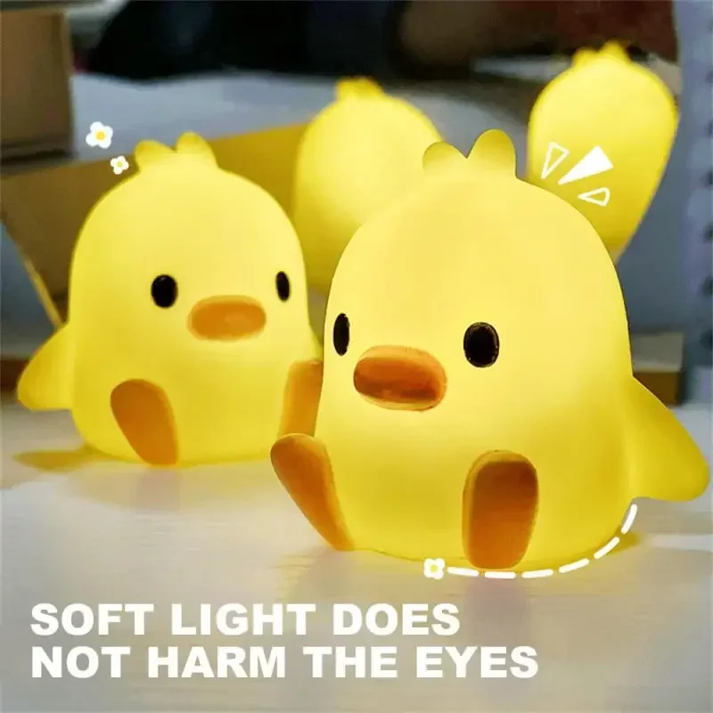 1pc Cartoon Duck Night Light Little Yellow Duck Night Light Bedroom Lamp Baby Children Kid Bedroom Decorative With Sleeping Ligh