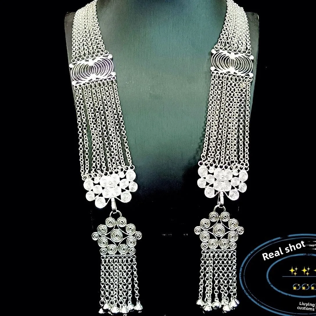 エスニックシルバーイミテーションウエストチェーンアクセサリー女性用パフォーマンスコスチュームエスニックスタイルベルトその他の素材ノンマールマッチ