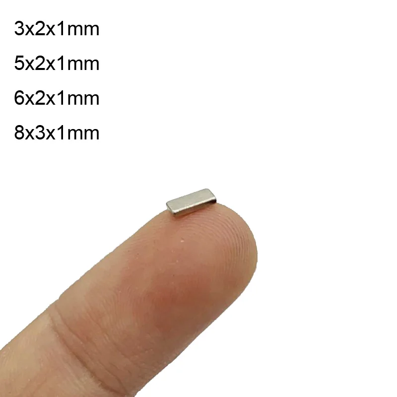 3x2x1 5X2x1 8x3x1 mm Small Block Strong Powerful Magnets 3*2*1 Neodymium Magnet 5*2*1 Permanent NdFeB Magnet 6*2*1 8*3*1 6*3*1