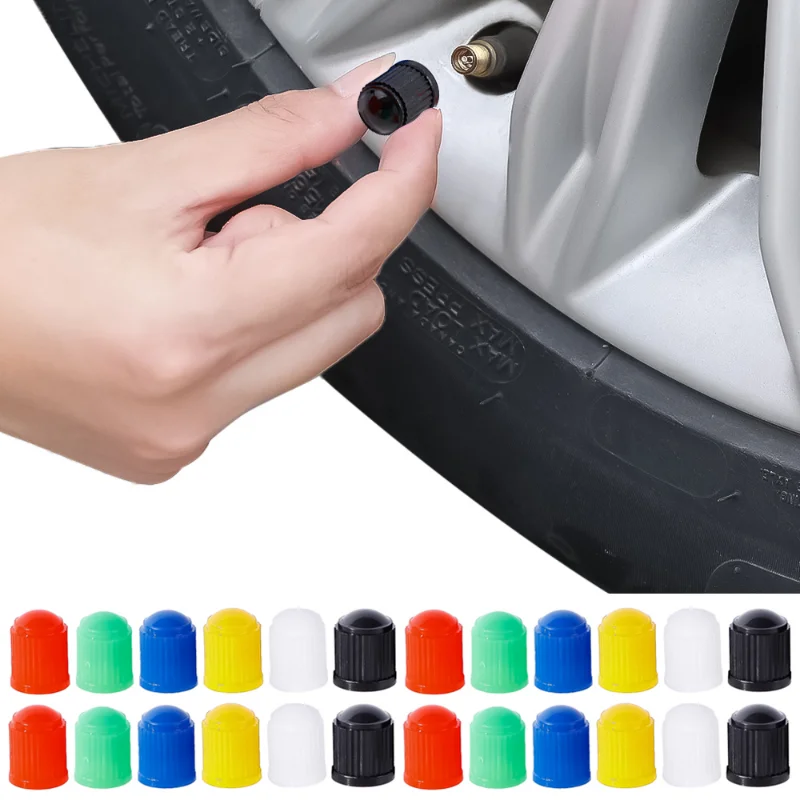 Car Tire Valve Stem Plastic Cap Dustproof Cover Auto Motorcycles Bike Universal Wheel Tyre Valve Caps Car Accessories