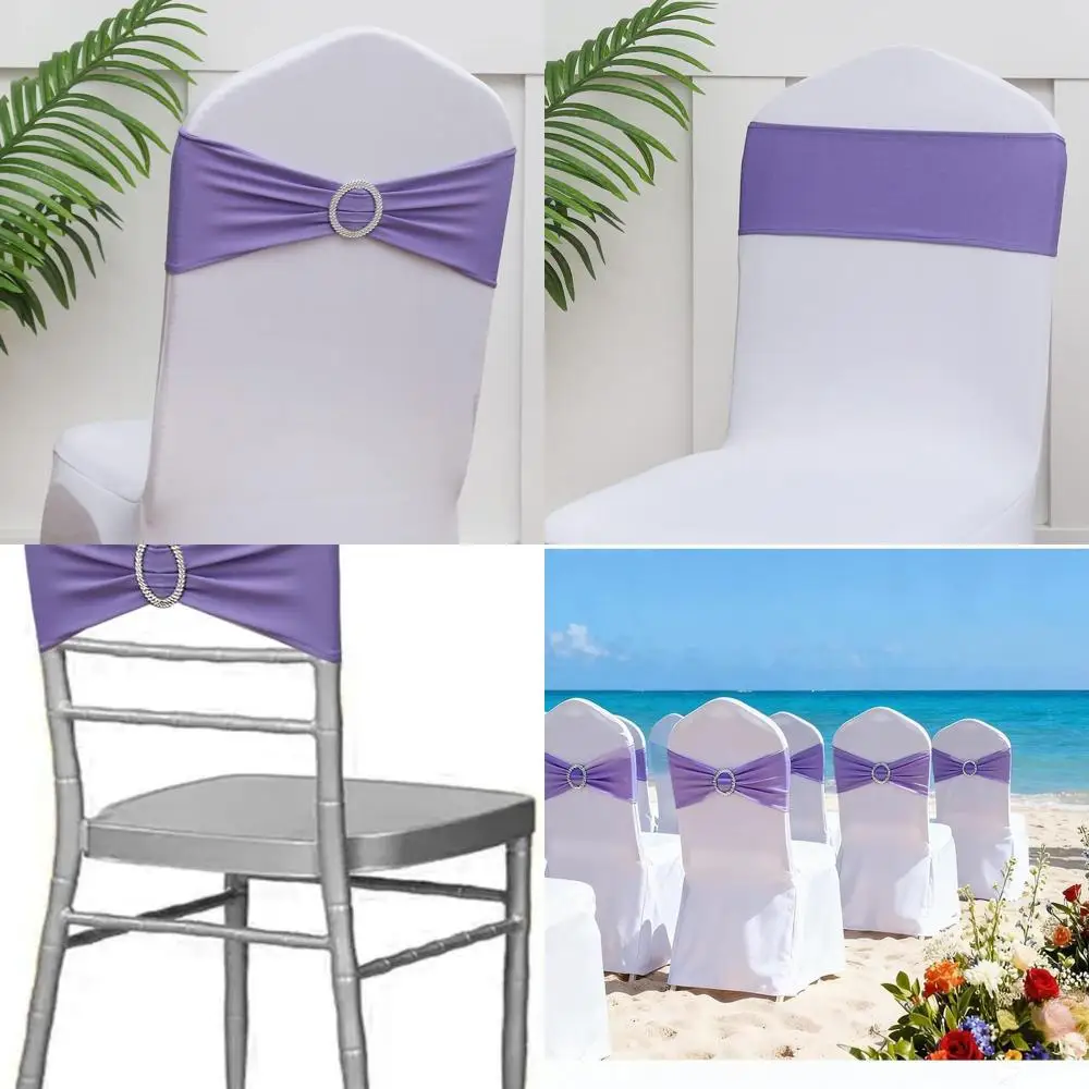 

Пояса на стулья из лавандового спандекса в упаковке для свадеб, банкетов и мероприятий