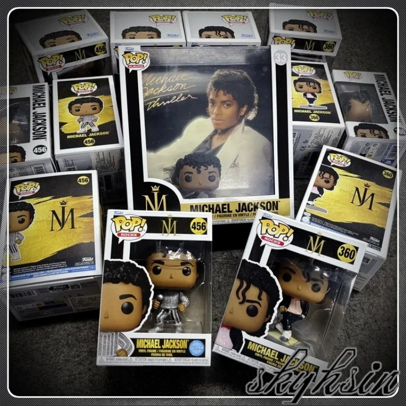 Original Funko Pop Michael Jackson figuras de acción álbumes Mj Thrille fuera de la pared Billie Jean escultura muñeca coleccionar recuerdos juguete