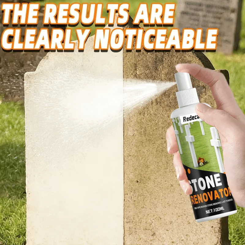 Stone Spray for Tombstones, restore stone color, deep care marble tiles cemetery maintenance, portable
