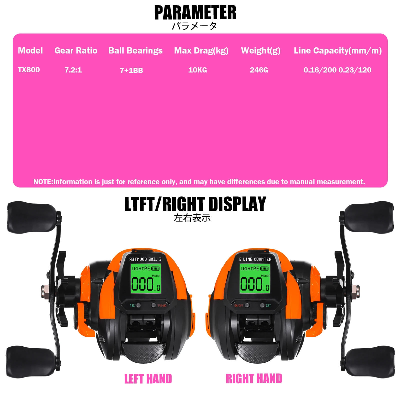 Samola الإلكترونية baitcast الصيد بكرة كبيرة شاشة Led عالية السرعة 7.2:1 10 كجم المياه المالحة مقاوم للماء يلقي طبل عجلة الصب #3