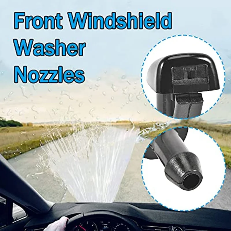 2pcs Windshield Washer Nozzles Wiper Spray for Jeep Replaces 55157323AA 55157352AA  55372143AB 68260443AA 55079049AA 15247800