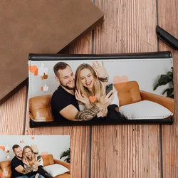 New Custom Personalized Color Picture Tri-fold Long Wallet Custom DIY Ladies Wallet Print Synthetic Leather Card Holder Fashion