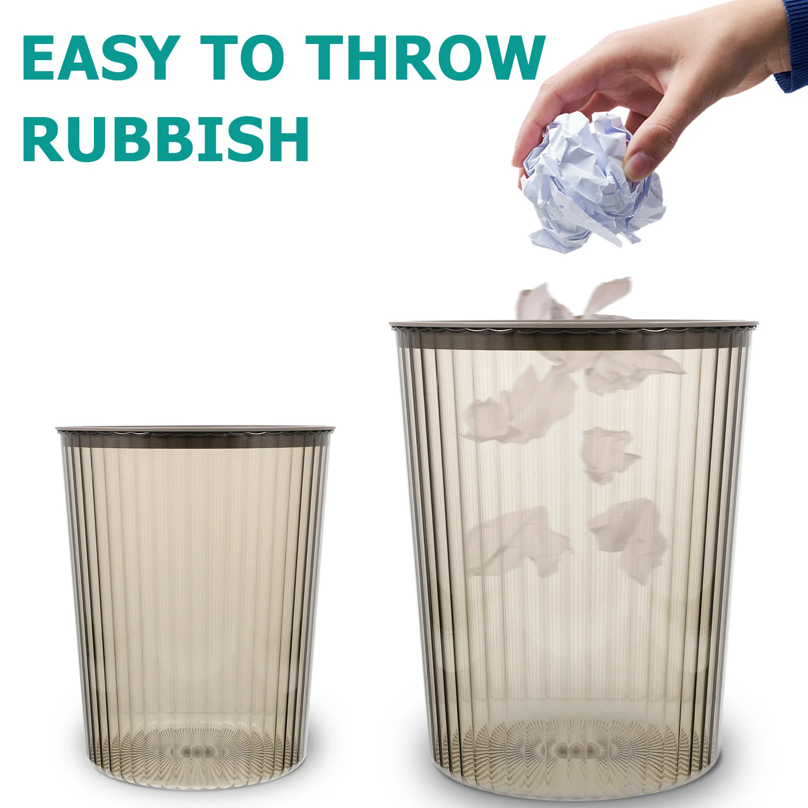 

Large Capacity Press Ring Trash Can Premium Pet Household Waste Bin For Bathroom Bedroom Kitchen Office Multi-Function