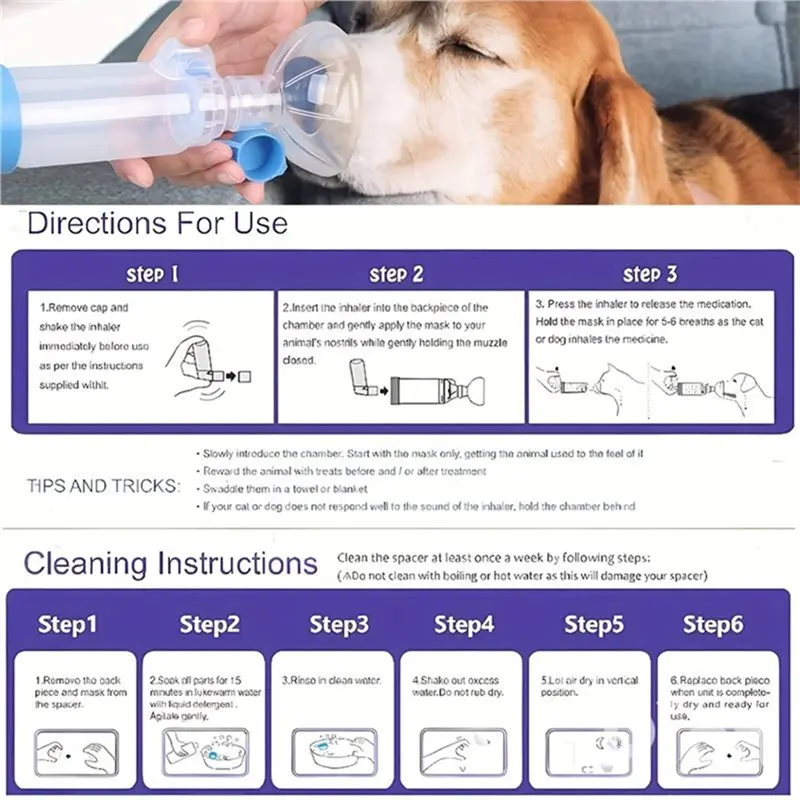 【كفاءة 】غرفة فاصل لاستنشاق الحيوانات الأليفة للقطط الصغيرة والحيوانات الأليفة قناع جهاز الاستنشاق Nebulizador المحمول جهاز تنفس الحيوانات