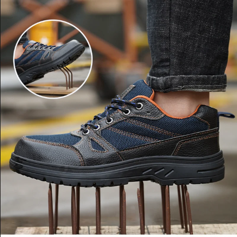 Men Work Safety Shoes Anti-puncture Working Sneakers Male Indestructible Work Shoes Men Boots Lightweight Men Shoes Safety Boots