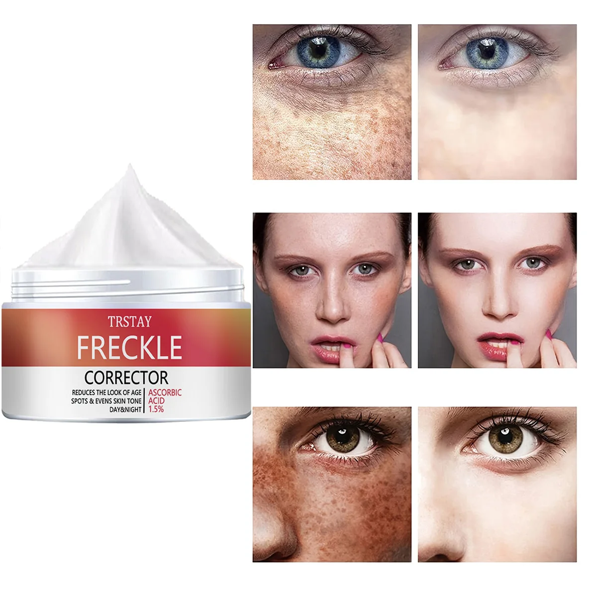 TRSTAY crema correctora de pecas ácido ascorbico crema corporal para el cuidado de la piel reduce las manchas de edad uniforme del tono de la piel para las madres