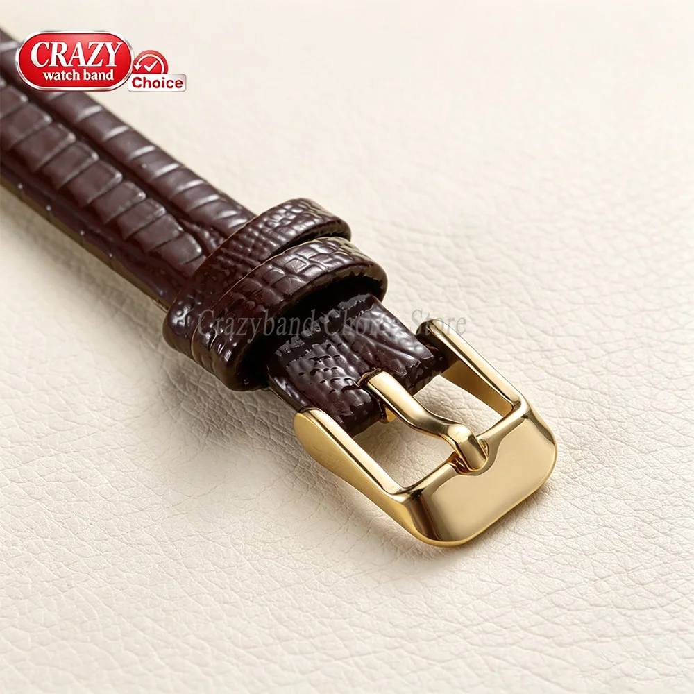 Schlanke Leder-Uhrenarmbänder, weich, für Herren und Damen, Ersatzarmband, hochwertiges Business-Universal-Armband, 8 mm, 10 mm, 12 mm, 14 mm, 16 mm, braun – Detail 11