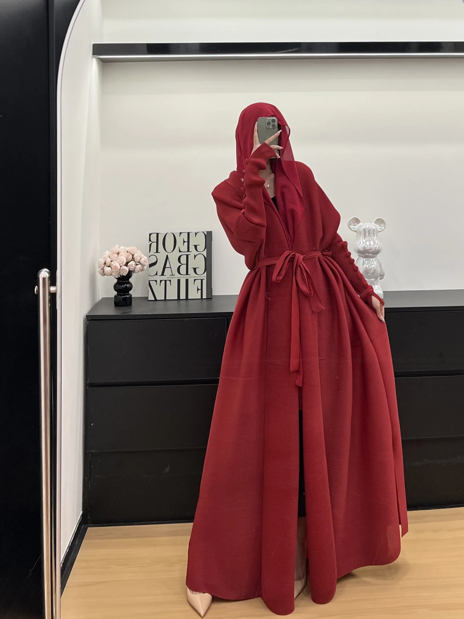 Miyake Pleated Solid Color Jacket 2025 Spring New Loose Casual Hooded Cardigan Robe