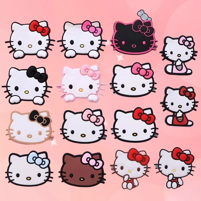 MINISO Hellokitty 1 قطعة لطيف سانريو الأحذية السحر الكرتون القط قباقيب اكسسوارات للصنادل دبابيس تزيين الفتيات الاطفال هدايا عيد ميلاد