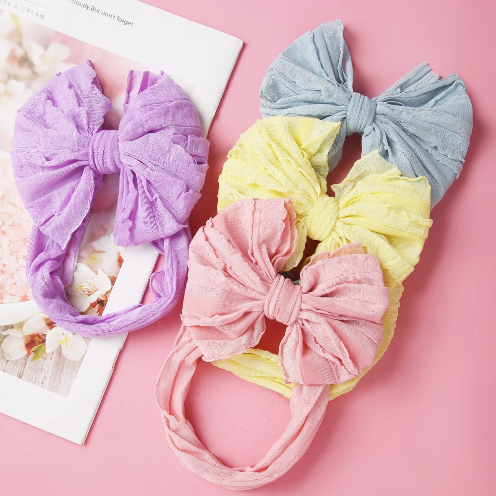 Baby Girls Cute Mesh Lace Bow Headband Soft Elastic Hairband Decorative Kids Hair Accessories Newborn Infant Photography Props image 5