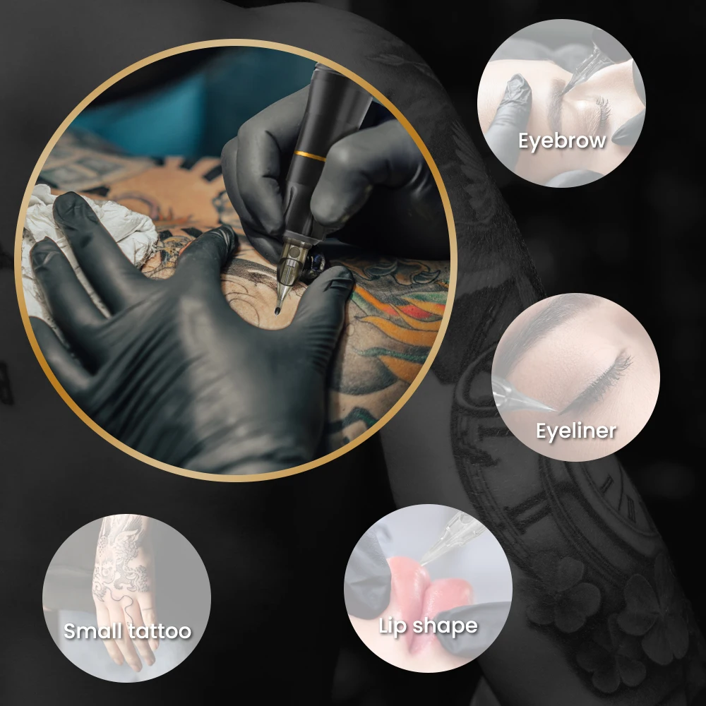 Kit de tatuagem conjunto de máquina de tatuagem completo iniciante caneta de tatuagem kit vara e poke pigmentos para acessórios de maquiagem