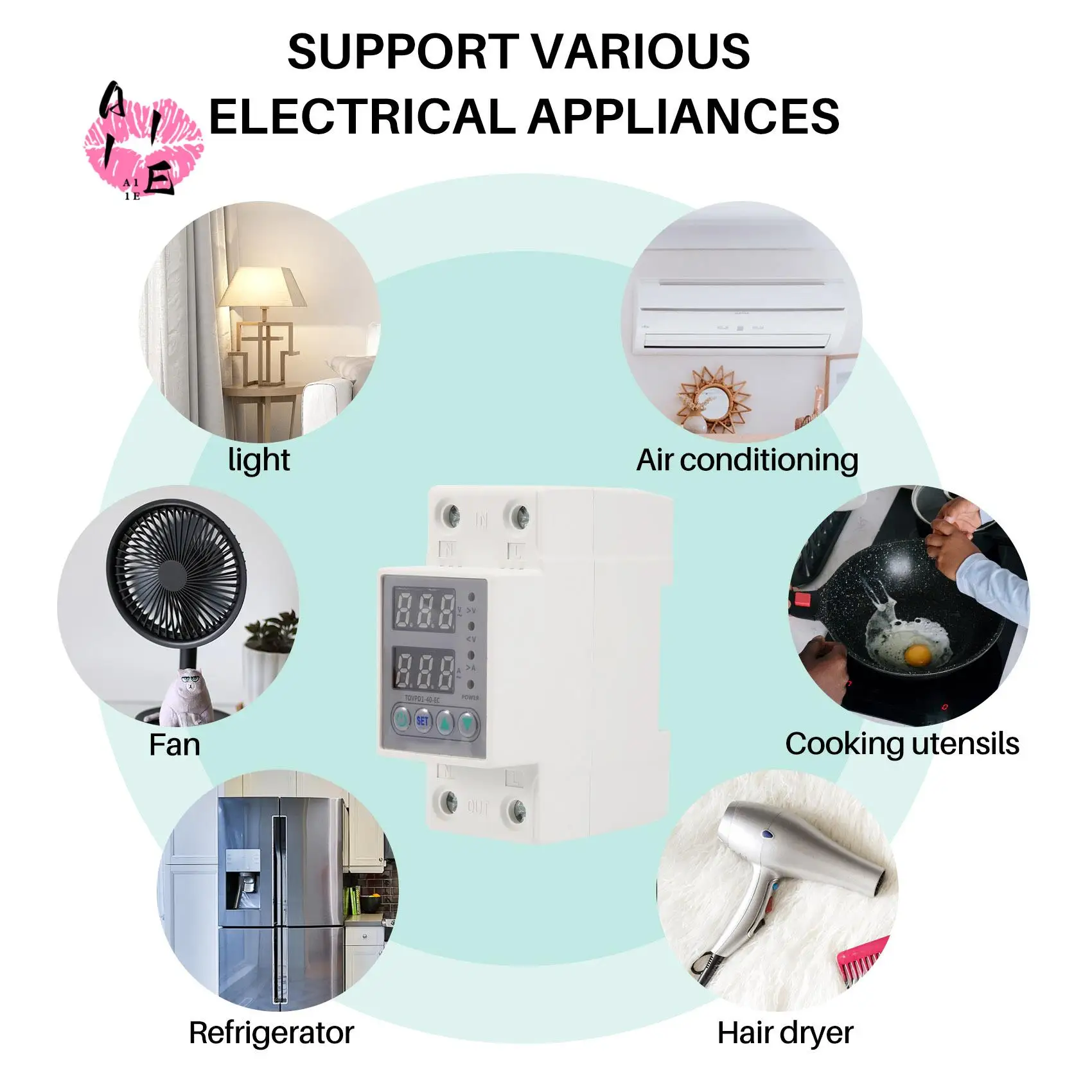 A11E-Din Rail Dual Display Adjustable Over Voltage Current And Under Voltage Protective Device Protector Relay 220V 230V