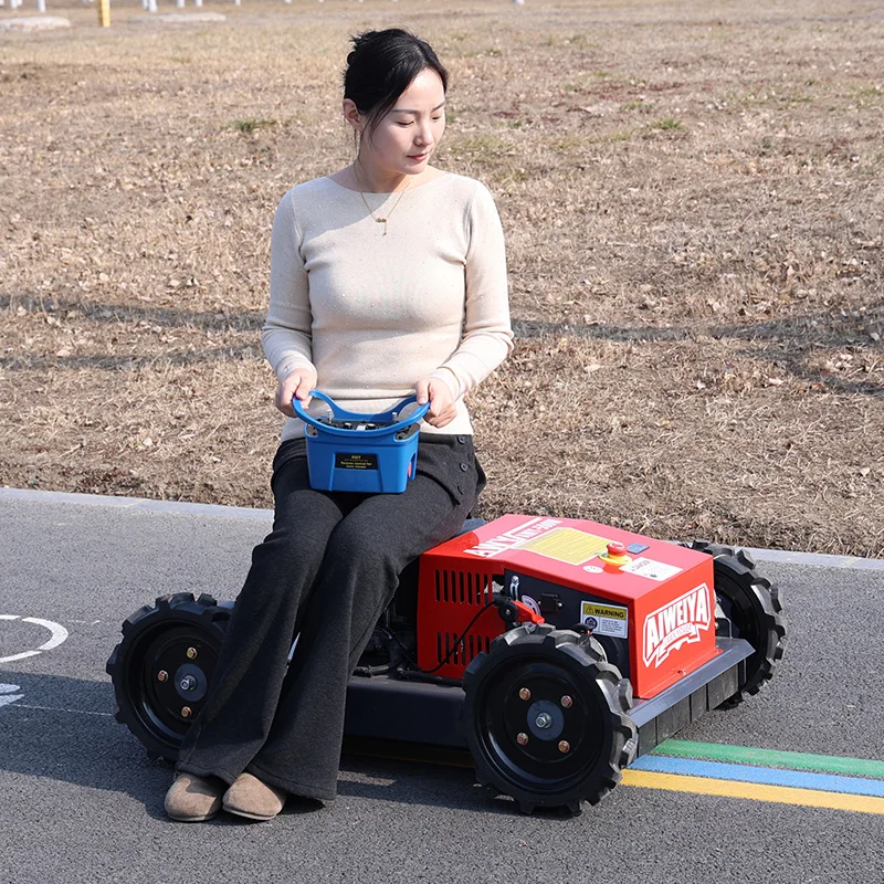 

Customized Commercial self-propelled cordless riding lawn mower benzin 500 cutting width garden tractor LED light