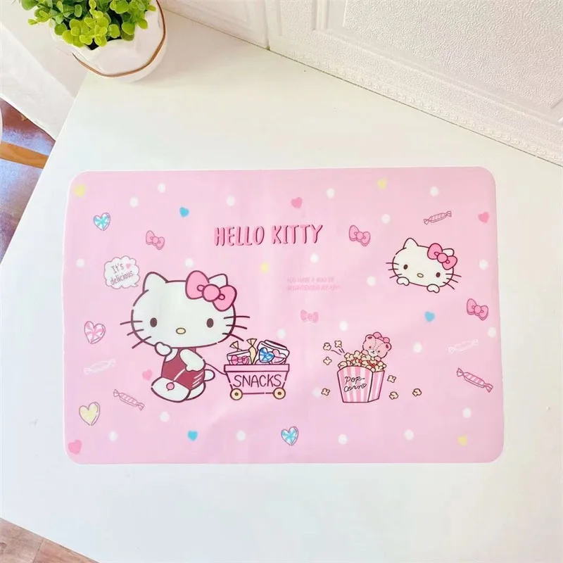 

Hello Kitty Placemat for Students Table Mat for Lunch Heat-Resistant, Waterproof, Oil-Proof, Washable Foldable Silicone Placemat