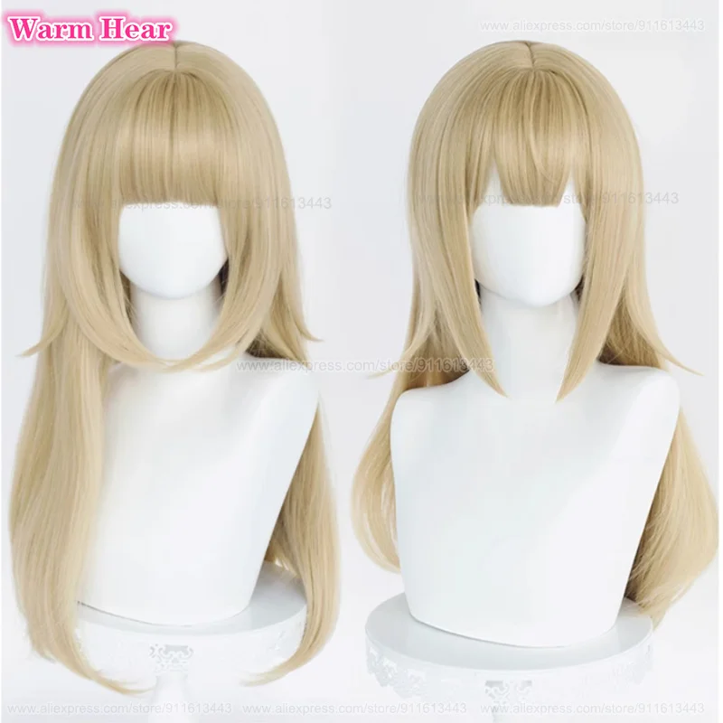 In Stock Kinako Synthetic Hair Anime Long 55cm Linen Cosplay Anime Wig With Ear Tail Heat Resistant Hair Halloween Wigs +Wig Cap