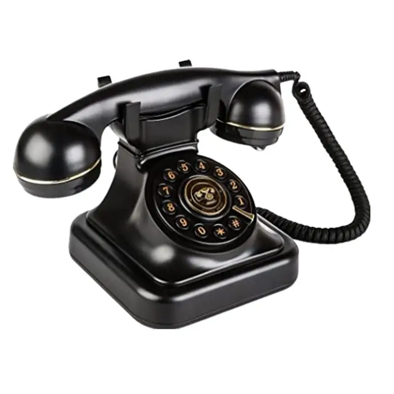 New! Retro Landline Telephone Vintage Corded Desk Dial Phone for wedding Party Antique Audio Phone