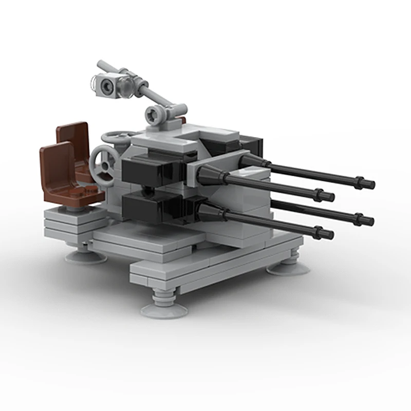 Flakvierling 38 Anti-Aircraft Gun Model MOC Building Bricks War Equipment Modular Technology Gifts Holiday Children Toy Suit