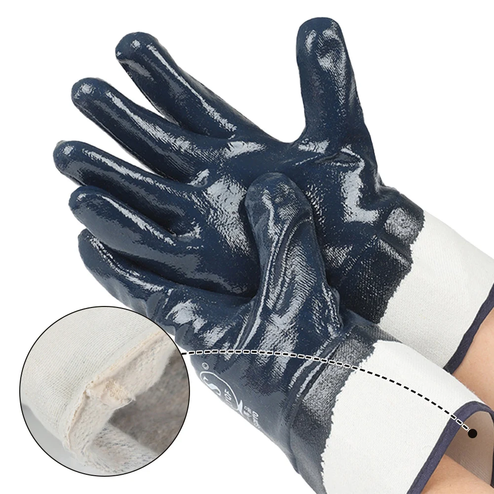 Nitrile Rubber Working Gloves Waterproof Wear-Resistant Oil-Resistant Machined Construction Thicken Protective Full Hand Gloves