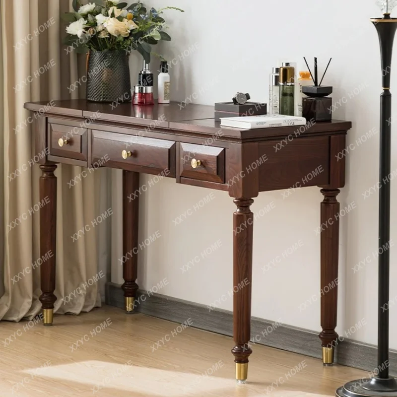 XXFactory Direct Bedroom Computer Makeup Table Two-in-one  Light Luxury All Solid Wood Flip