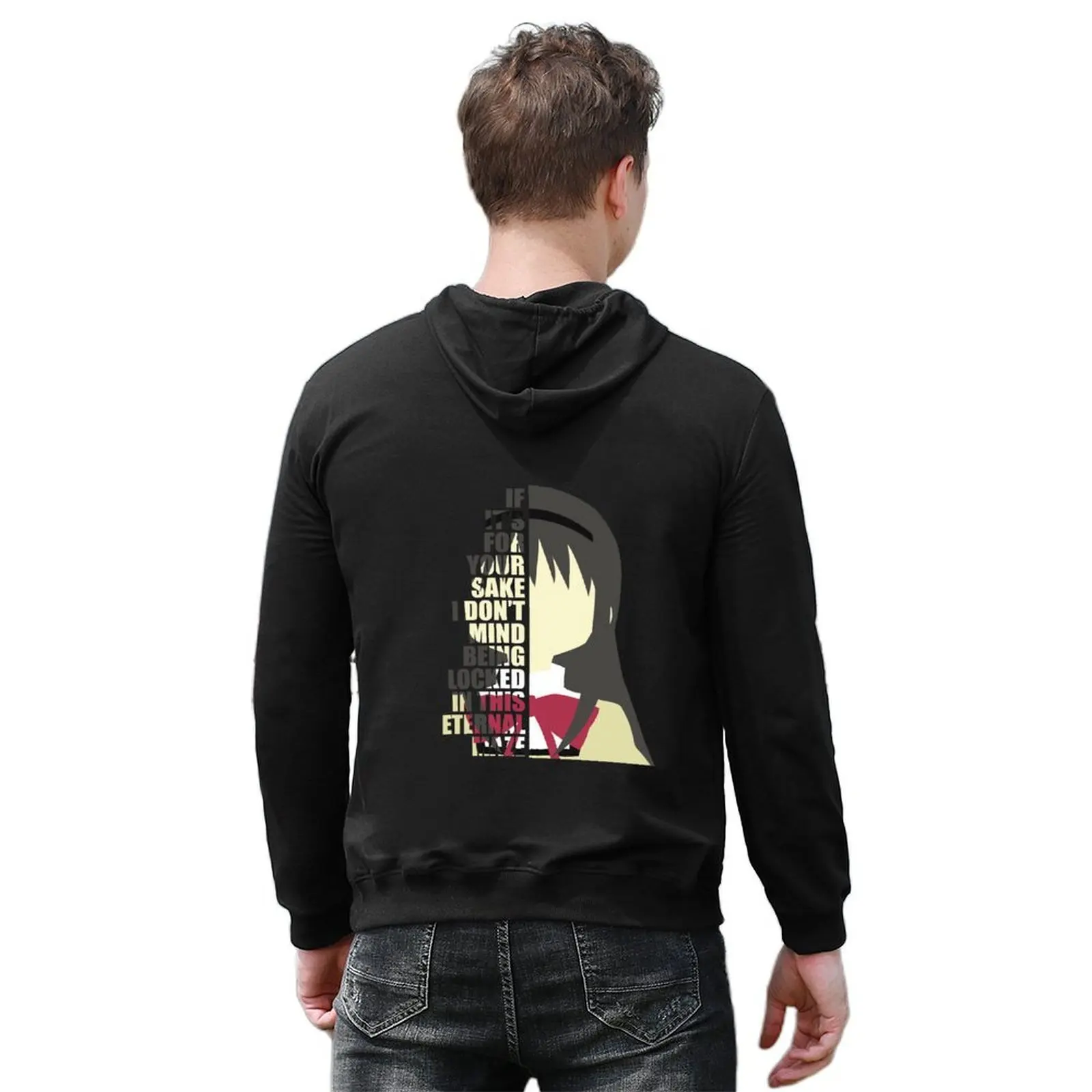 Madoka Magica - Homura Quote Hoodie men clothing men clothes anime clothing men's sweat-shirt set hoodie man