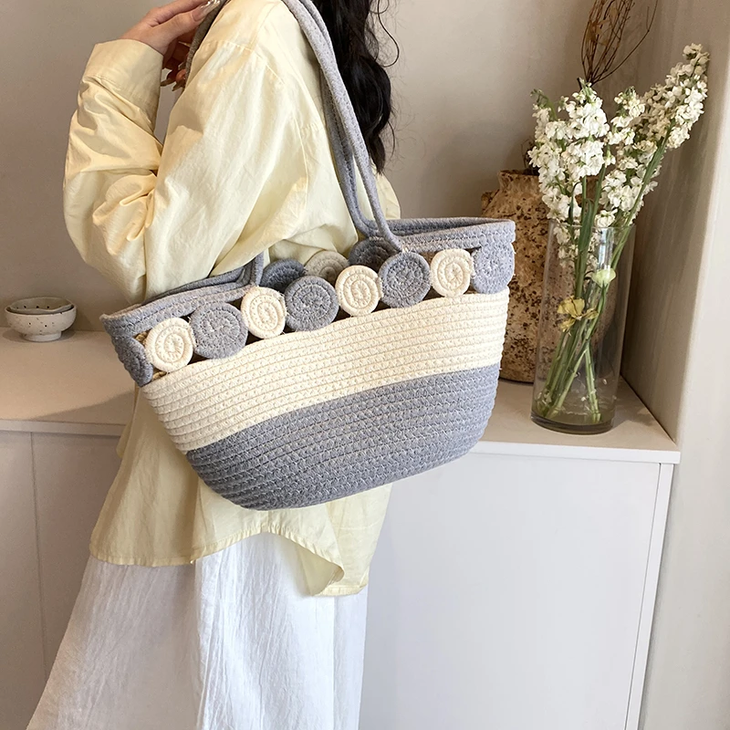 2024 New Women\'s Bag Fashion Trend Handbag High Quality Design Shoulder Bag Summer Vacation Beach Straw Hot Sale