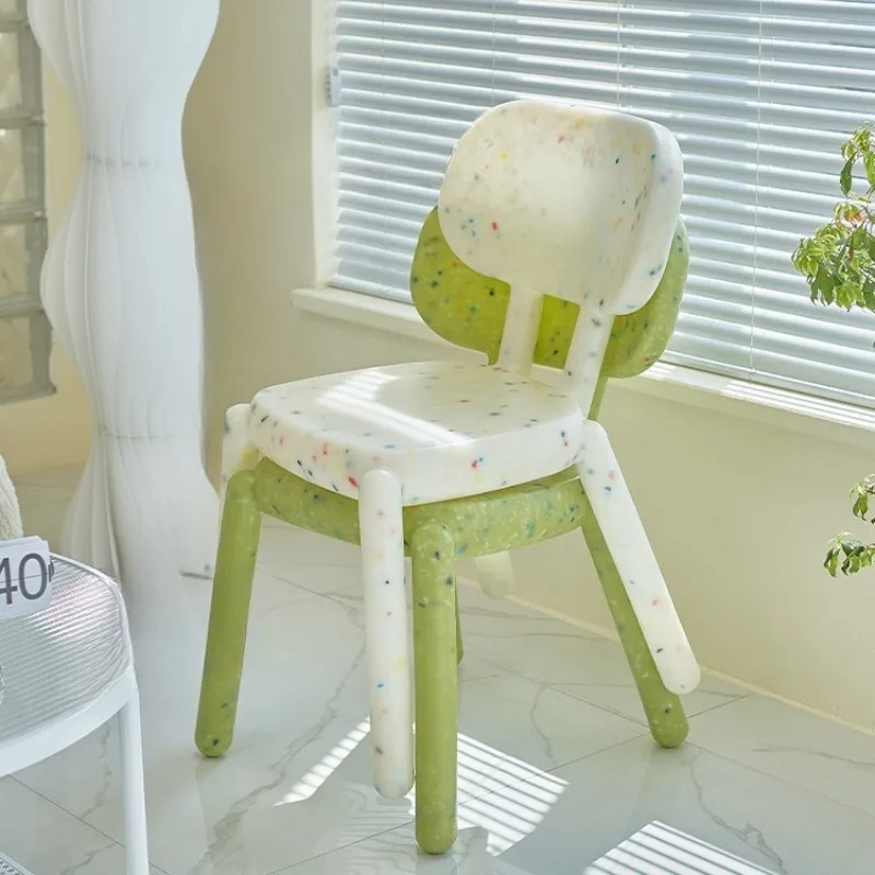 Plastic dining chair household small apartment, stackable and thicker