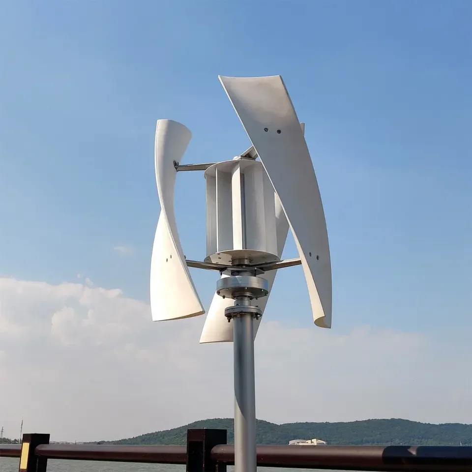 High Quality Environmental Protection Vertical Axis Wind Turbine with Glass Fiber Blades 4m Rotor Diameter for Commercial Use