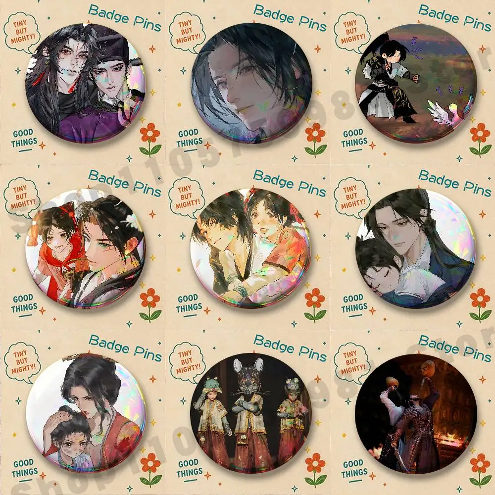 Jiang Wulang Han Xiangxun Yan Yun Enamel Pins Badge Round Brooch for Backpack Decor Accessories 25/32/44/58/75mm