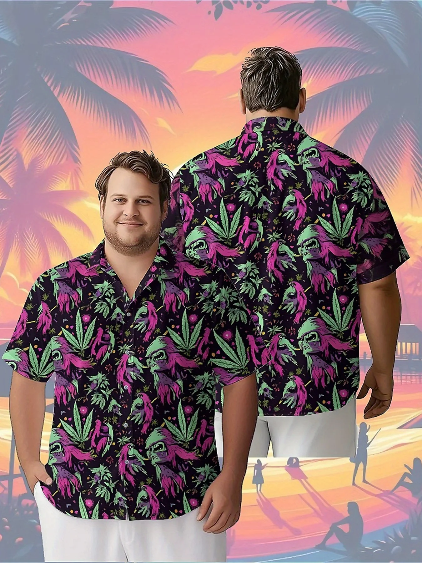 Men's Plus Size Hawaiian Shirts Fantasy Psychedelic Skull Pattern pattern,Premium Comfort Youth Clothes,Streetwear Y2K Tops