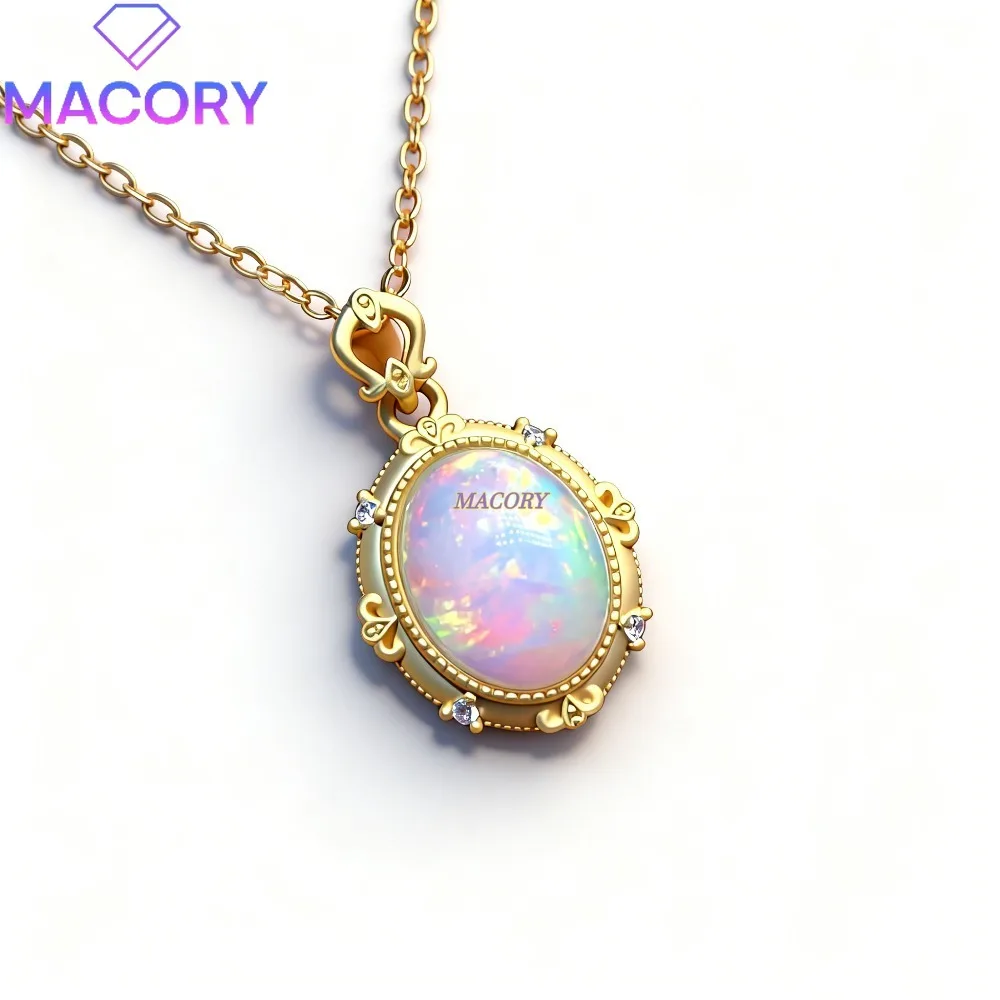

925 Silver Natural Opal Women's Necklace Colour-Changing Effect Wedding Jewellery Luxury Exquisite Jewellery Accessory