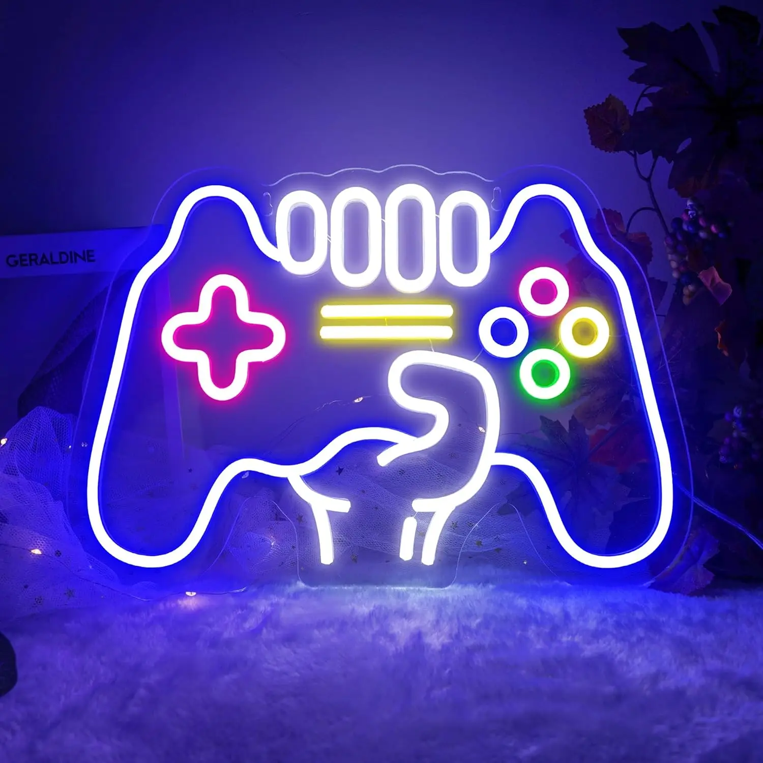 Gamepad Shaped LED Neon Sign for Gamer Room Decor, Gaming Neon Sign for Boys Room Wall Decor,  USB Powered Gamer Gifts for Teens