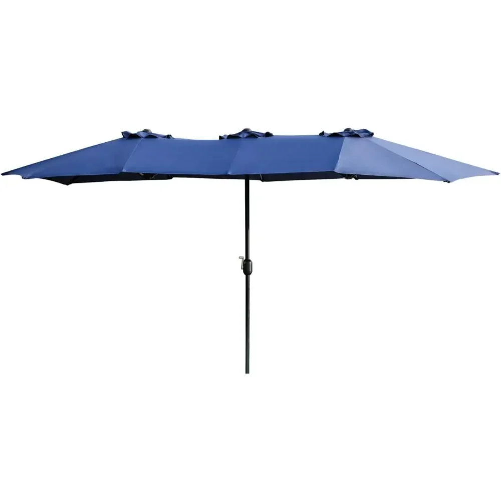 Sunshade Umbrella, Double Sided Outdoor Umbrella Rectangular Large with Crank, 15 Ft Patio Shade Umbrella