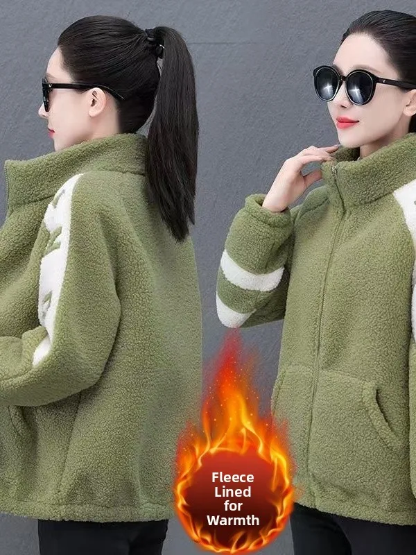 

Женское зимнее пальто из утепленного хлопка с меховой подкладкой из овчины, высоким воротником, вышитыми буквами, в корейском стиле, свободного кроя, длинное