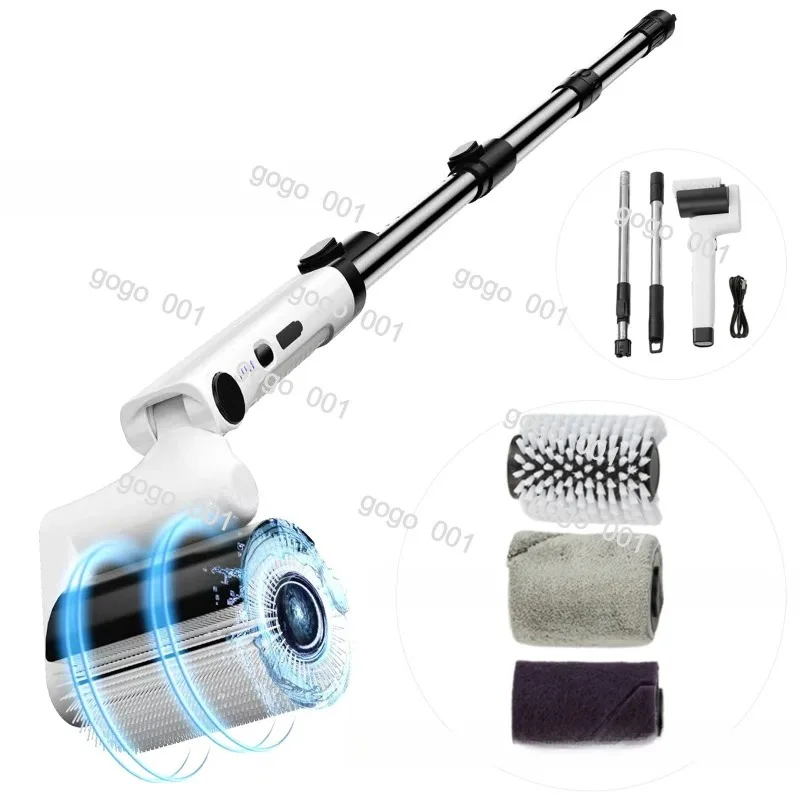 Multi-Function Electric Cleaning Brush, Powerful Scrubbing for Grill Floor Bathtub, Adjustable Handle Easy to Use