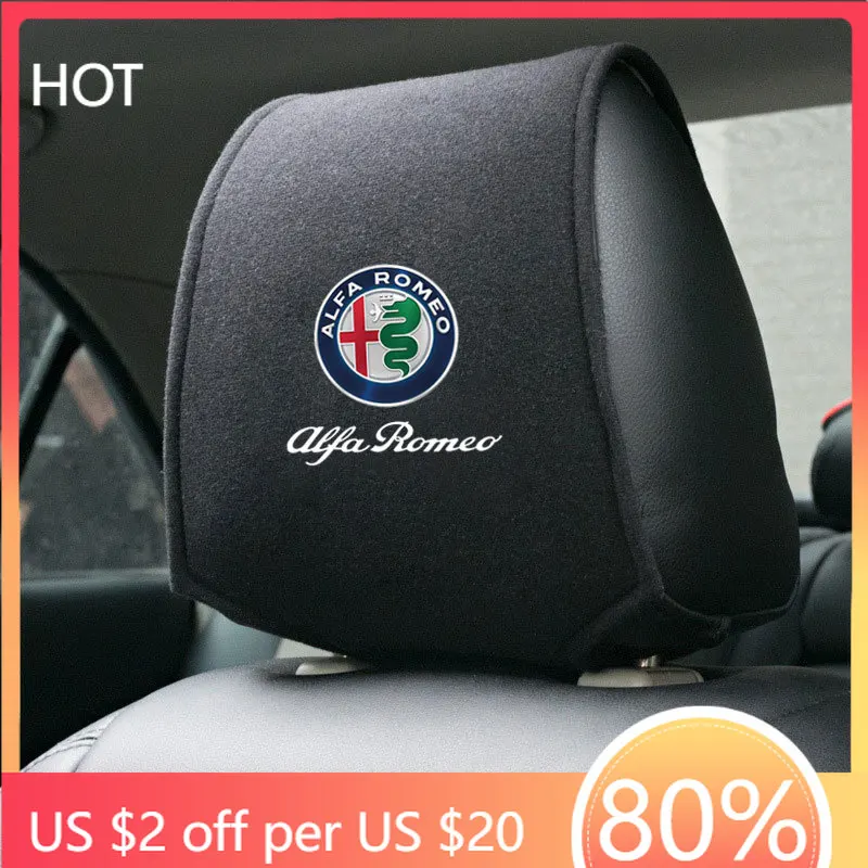 

Hub Caps Hub Caps Car Seat Headrest Protective Cover Leather Pillowcase For Alfa Romeo Giulia Stelvio Giulietta 159 147 156 166
