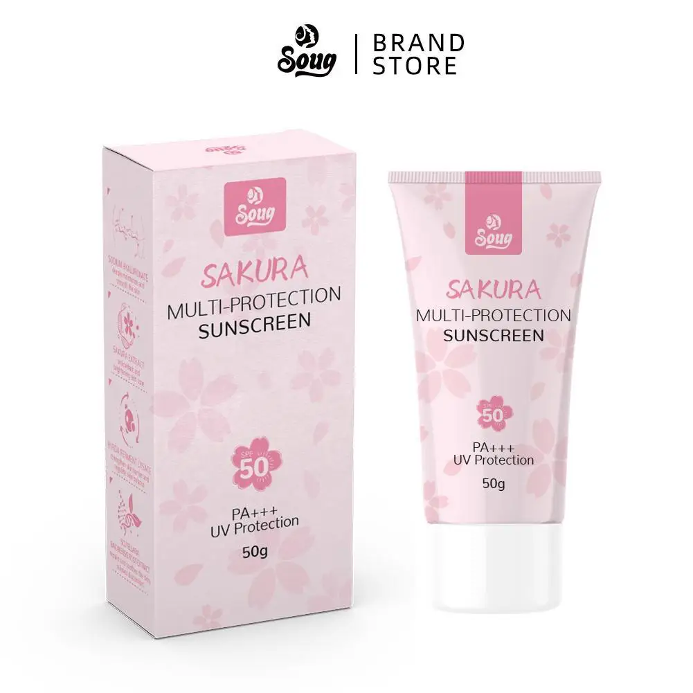 

Sakura Sunscreen Cream SPF50 Facial Sun Block Isolation Lotion Cream SKIN Protector Brightning Moisturizer Lightning Cream