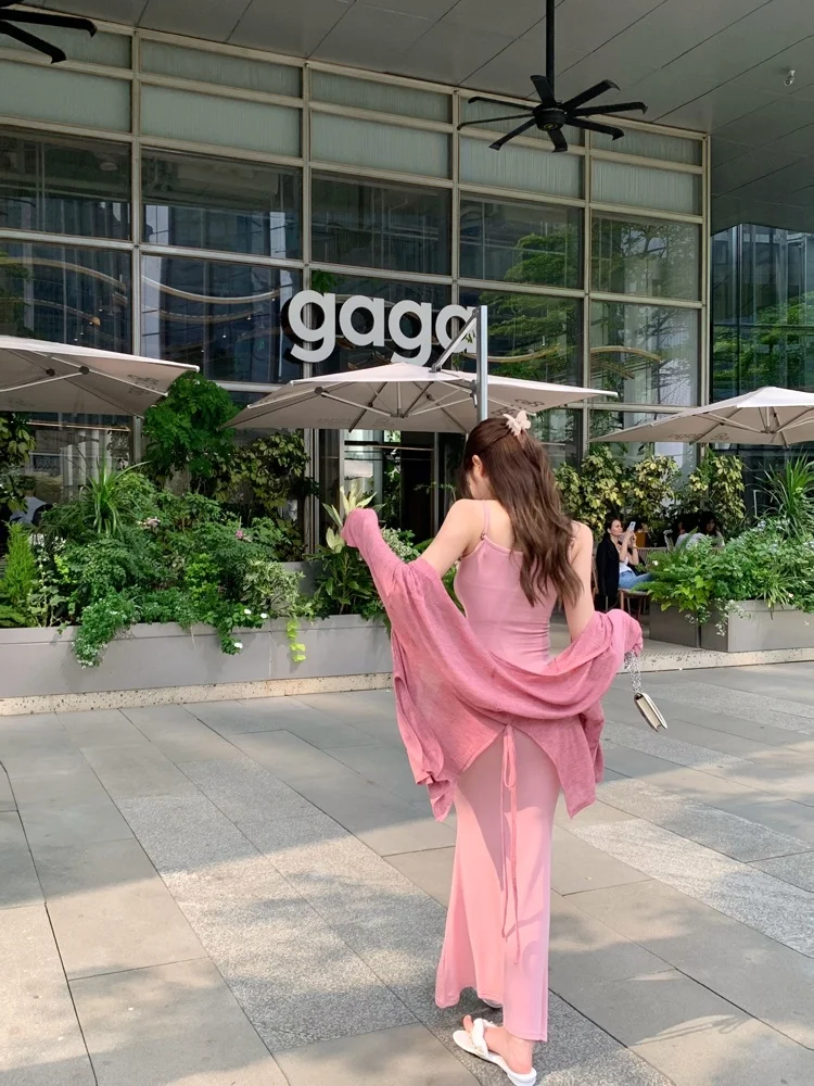 فساتين نسائية من الكتان برباط متدرج تنورة ماكسي على شاطئ البحر لقضاء العطلات بوهو مريحة ومنعشة وخفيفة وأنيقة كاجوال للشاطئ فريدة من نوعها