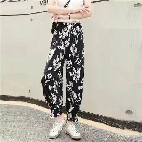 Plones de Verano Casus de Seda Helada para Mujer, Estampado Playero, Repelente de Mosquitos, Plones Hoados de Lo...